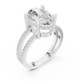 Gold Jewelry L36-13, Oval center stone, White Gold, view 2
