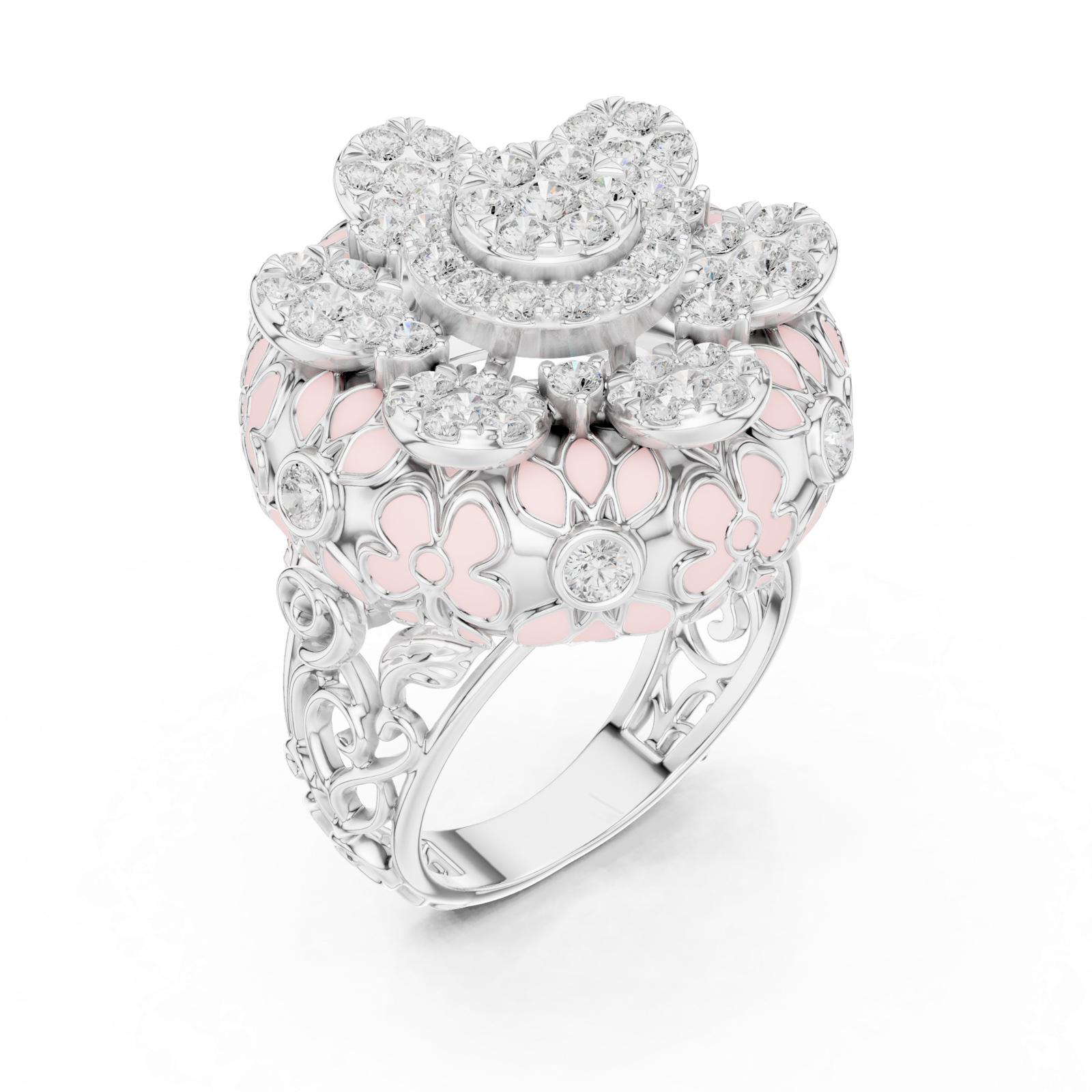 Gold Ring DDLR-767, White Gold, view 2