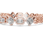 14K Solid Gold Lab Diamond Bracelet, Rose Gold, view 3