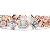 14K Solid Gold Lab Diamond Bracelet, Rose Gold, view 3