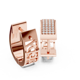 Gold Earrings L03-12, Rose Gold, view 3