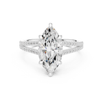Gold Ring DDLR-252, Marquise center stone, White Gold, view 4