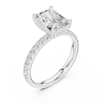 Gold Ring DDLR-161, Radiant center stone, White Gold, view 2