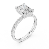 Gold Ring DDLR-161, Radiant center stone, White Gold, view 2