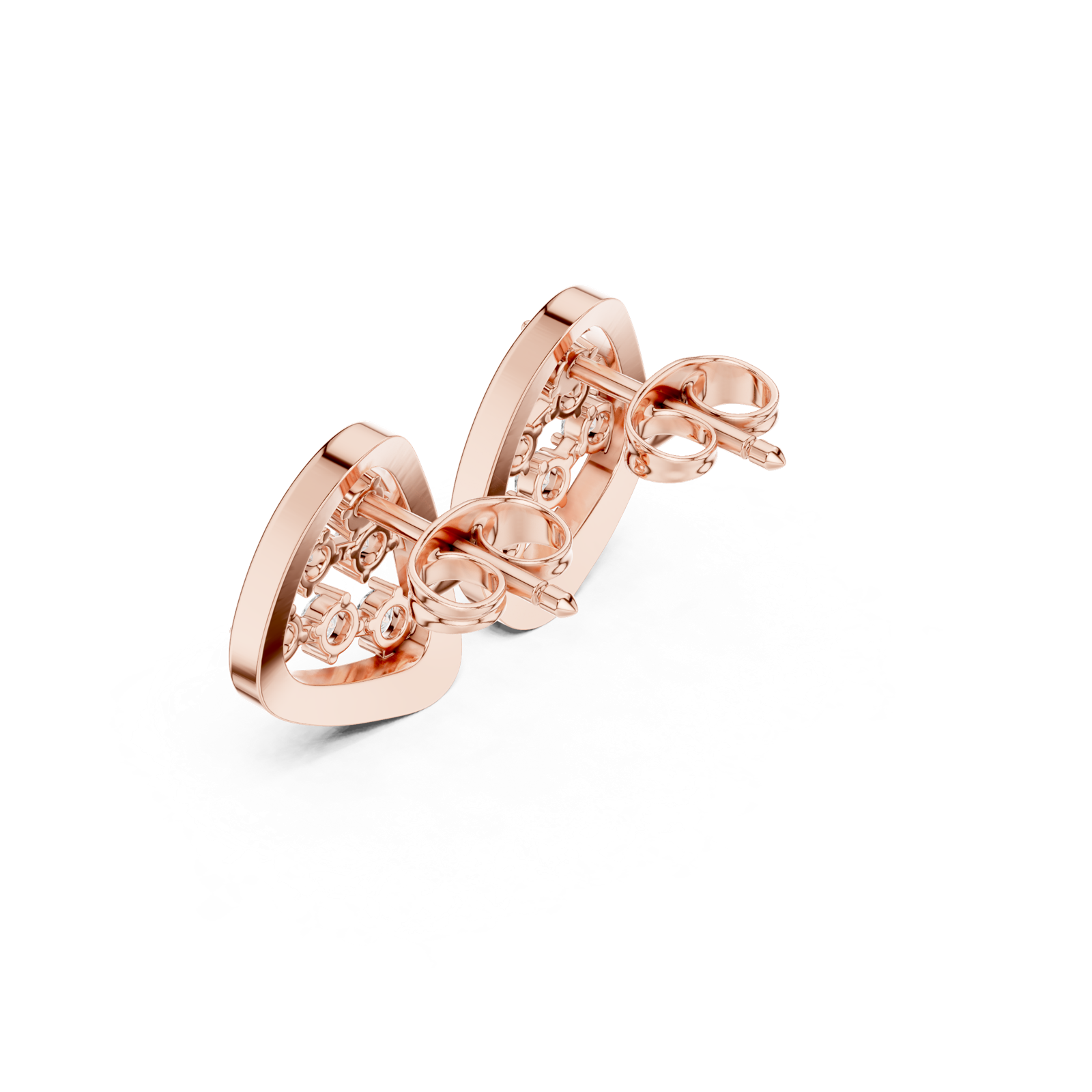 Gold Earrings SBER(21), Rose Gold, view 2