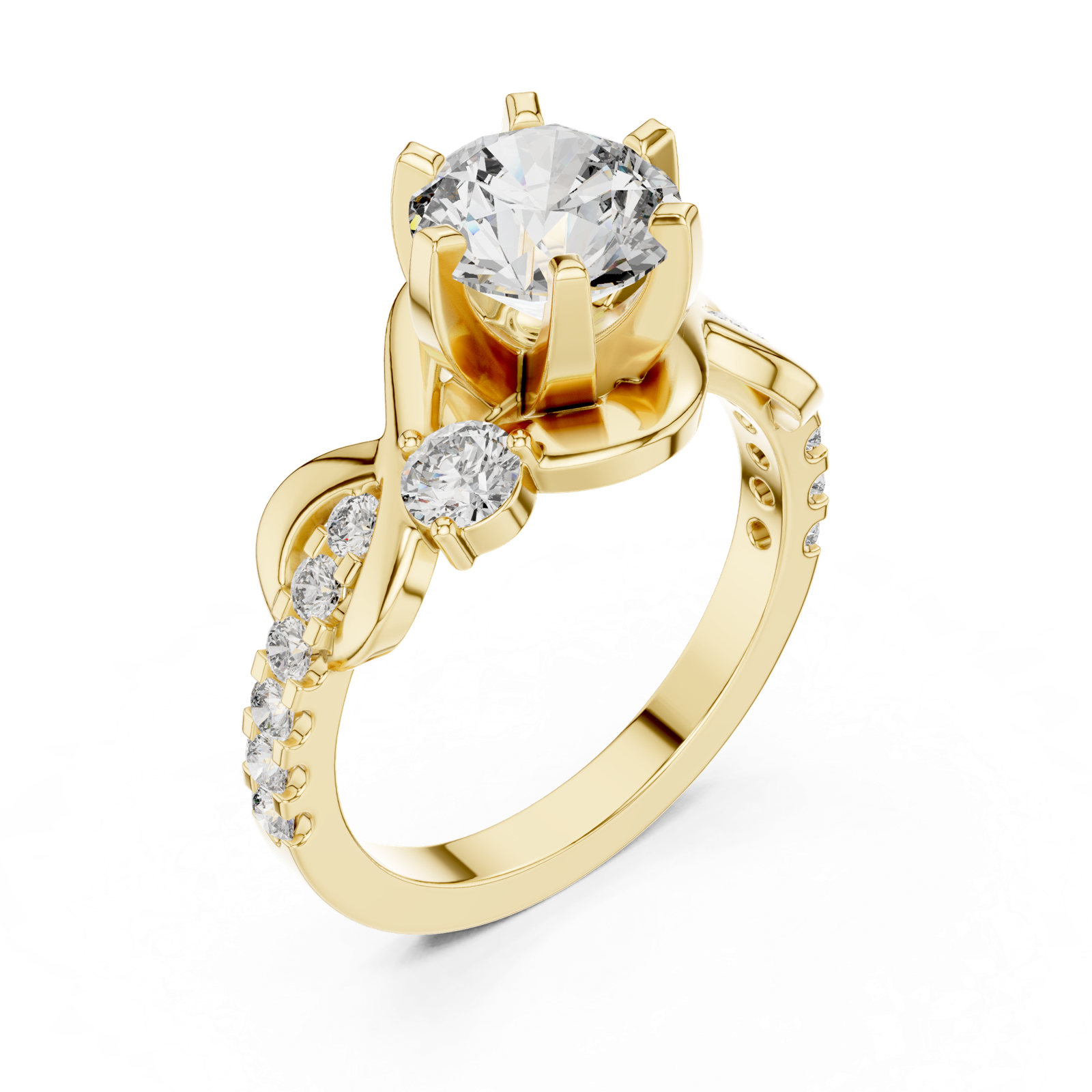 Gold Ring DDLR-188, Yellow Gold, view 2