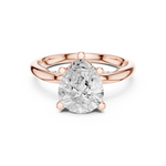 Gold Ring DDLR-175, Pear center stone, Rose Gold, view 4