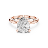 Gold Ring DDLR-175, Pear center stone, Rose Gold, view 4