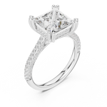 Gold Ring DDLR-260, Princess center stone, White Gold, view 2