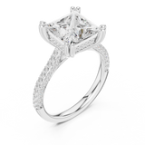 Gold Ring DDLR-260, Princess center stone, White Gold, view 2