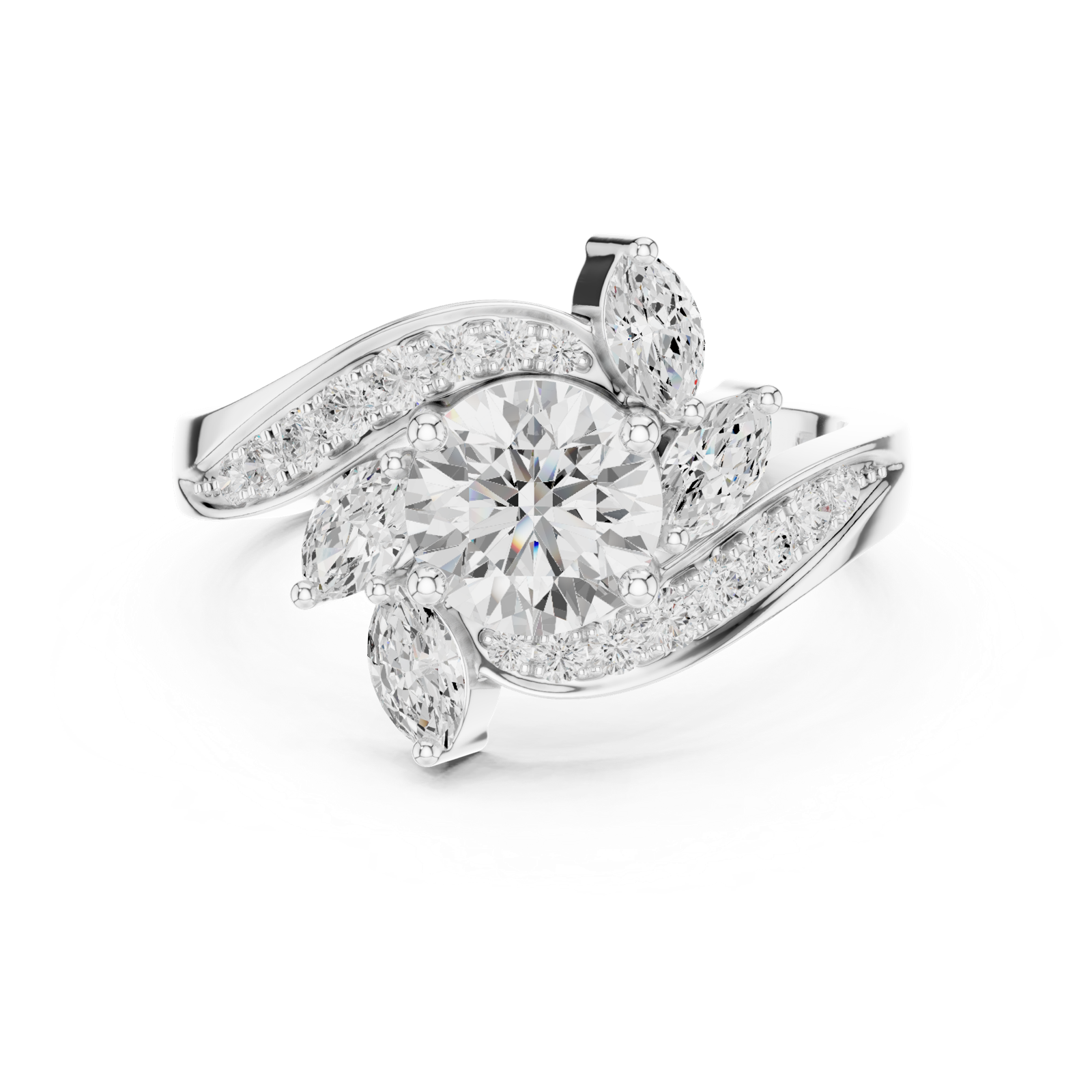 Gold Ring DDLR-436, White Gold, view 4