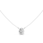 Gold Jewelry DDPO-001, Oval center stone, White Gold, view 4