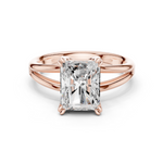 Gold Jewelry L36-7, Radiant center stone, Rose Gold