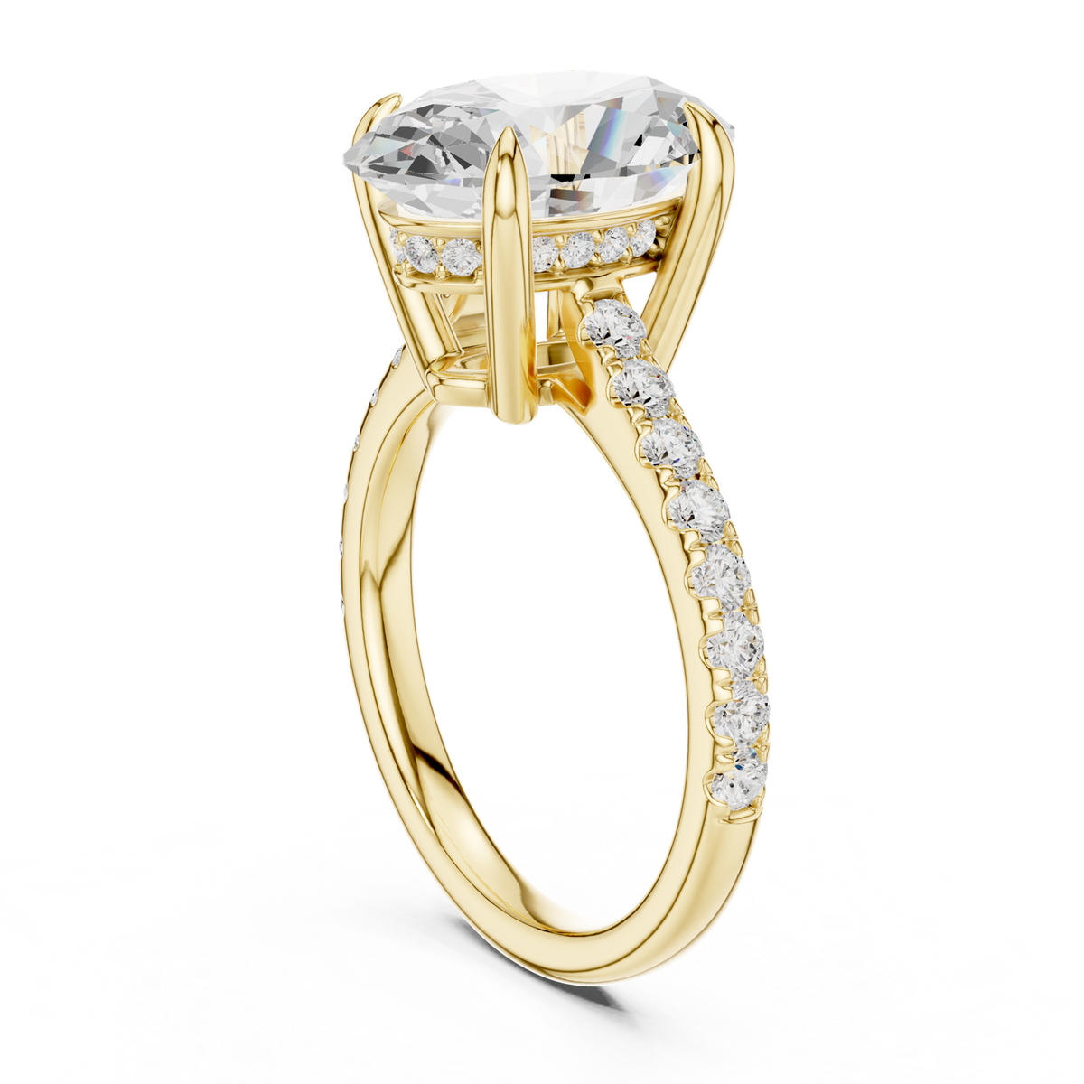 14K Solid Gold Lab Diamond Solitaire Ring, Yellow Gold, view 1