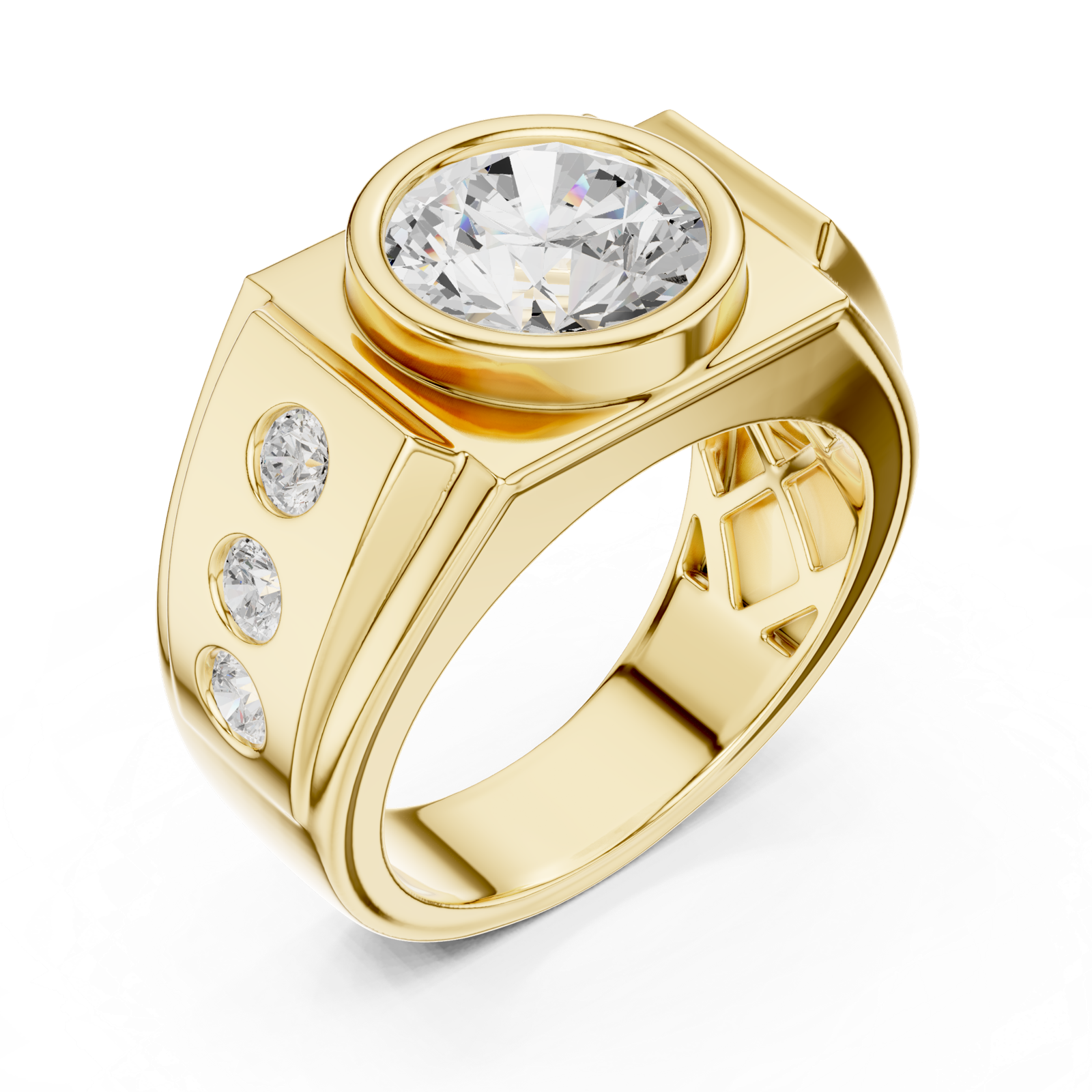 Gold Men's Ring GGR-0003, Yellow Gold, view 2