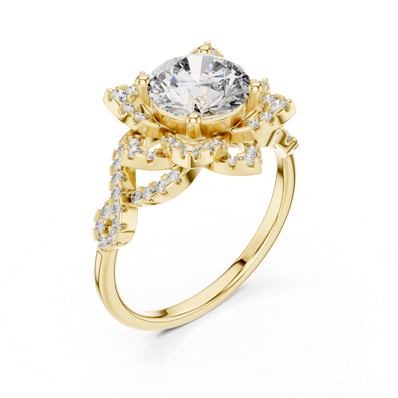 Gold Ring DDLR-061, Yellow Gold, view 2