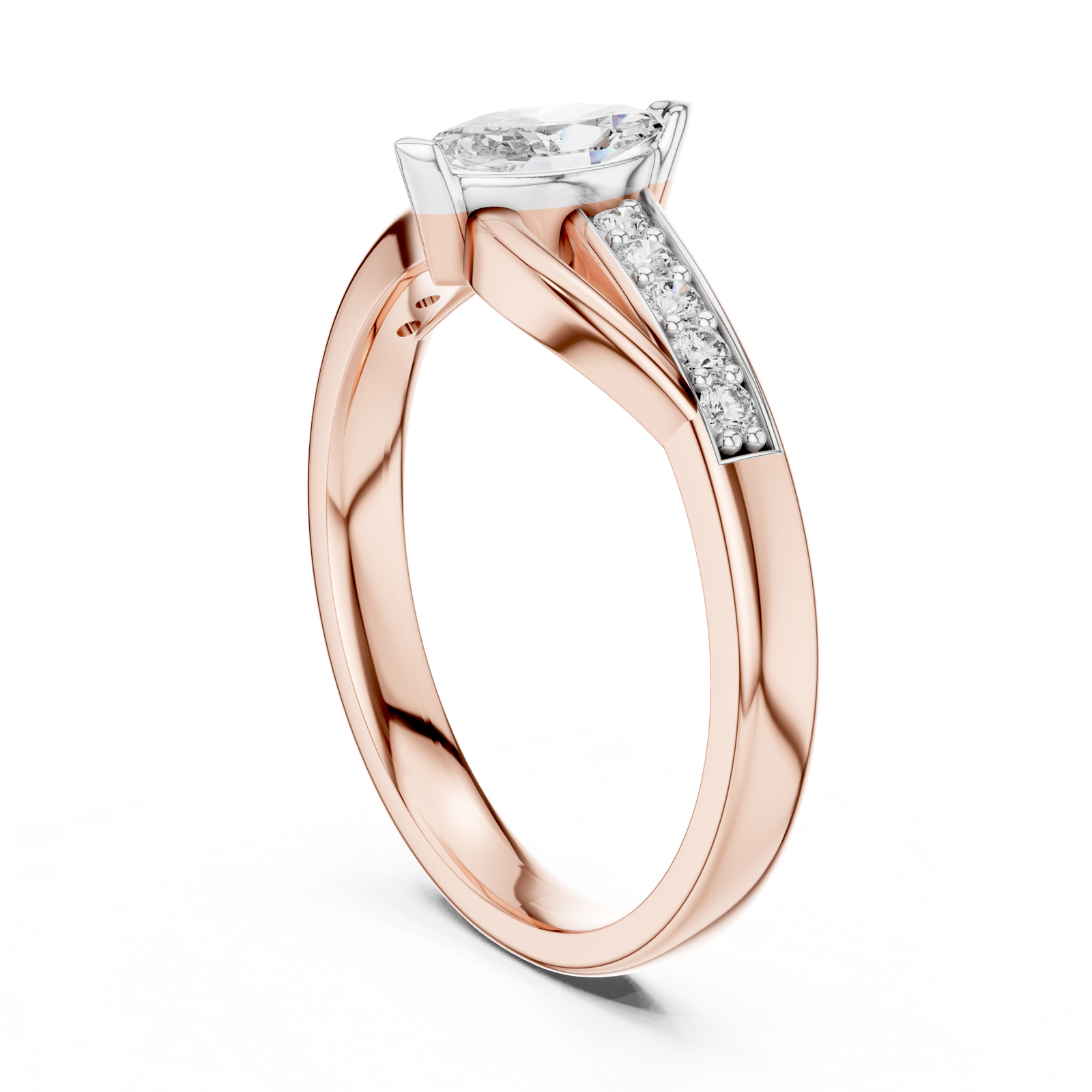 Gold Ring 12-10003@L, Rose Gold, view 1