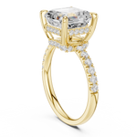 Gold Ring, Asscher center stone, Yellow Gold, view 1