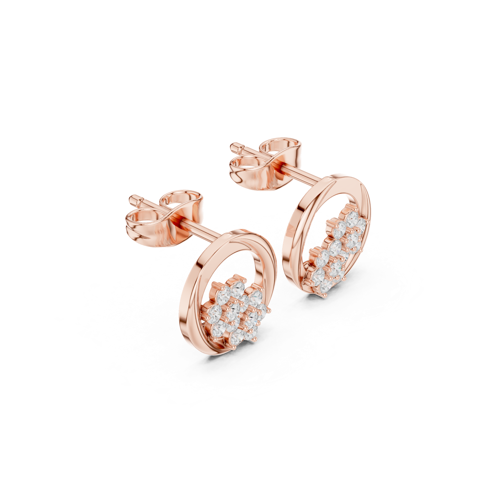 Gold Earrings SBER(13), Rose Gold, view 1