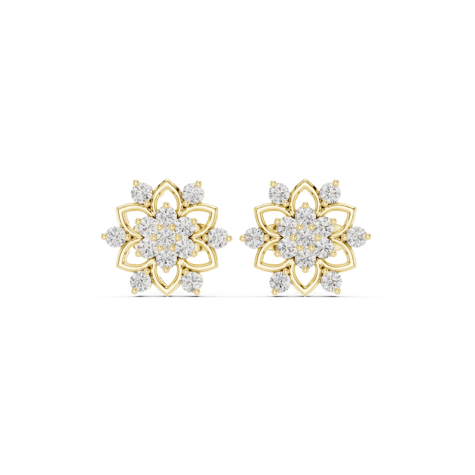 Gold Earrings ALJER-535, Yellow Gold