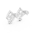 Gold Earrings AER-128, White Gold, view 3