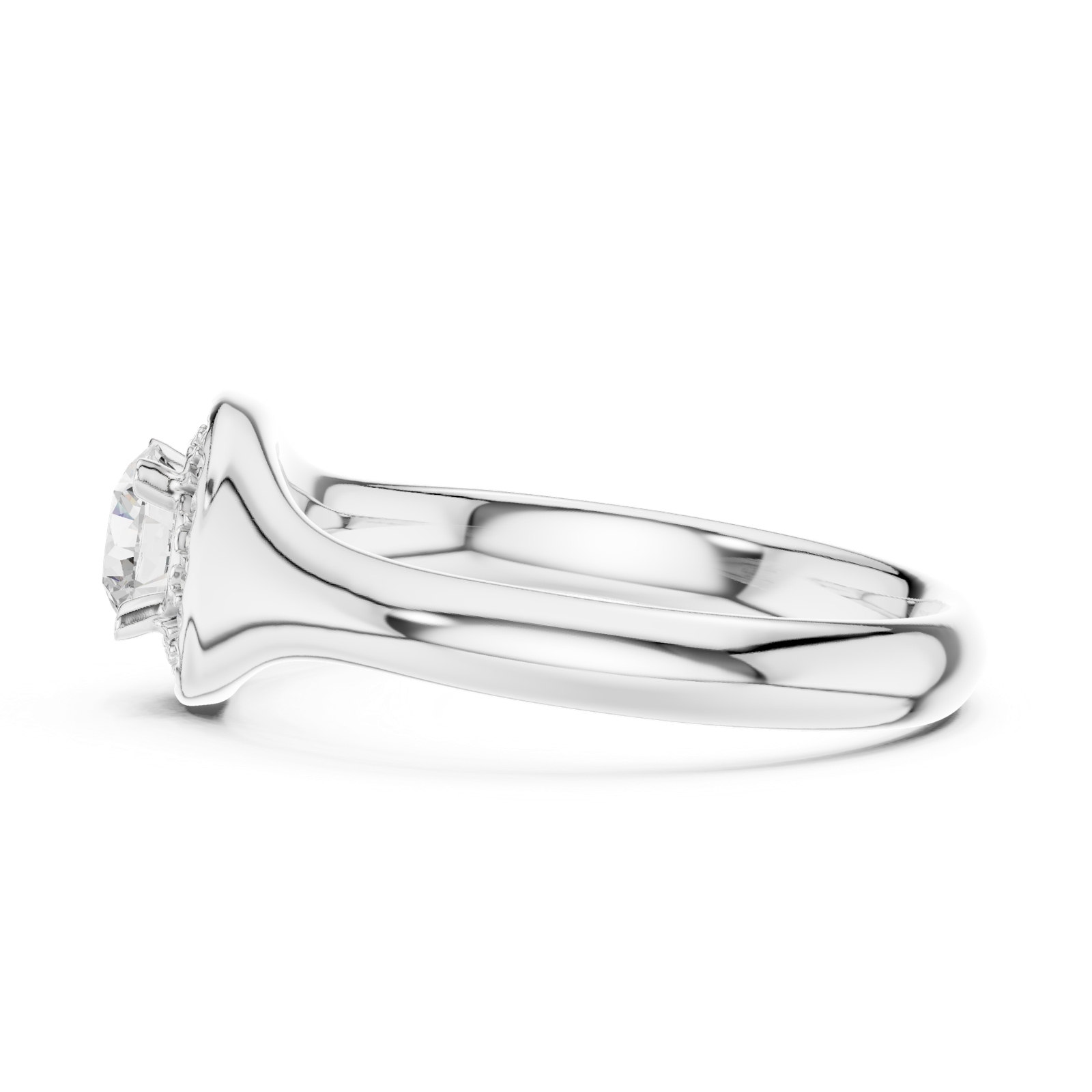 Gold Ring LR-0214, White Gold, view 3