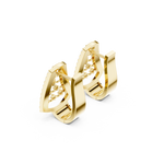 14K Solid Gold Lab Diamond Cluster Earrings, Yellow Gold, view 2