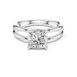Gold Jewelry L36-9, Cushion center stone, White Gold, view 4