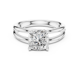Gold Jewelry L36-9, Cushion center stone, White Gold, view 4