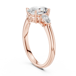 Gold Ring DDLR-035, Oval center stone, Rose Gold, view 1