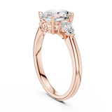Gold Ring DDLR-035, Oval center stone, Rose Gold, view 1
