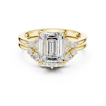 Gold Ring DDLR-440, Emerald center stone, Yellow Gold, view 4