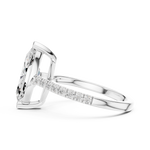 Gold Ring DDLR-039, Marquise center stone, White Gold, view 3
