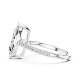 Gold Ring DDLR-039, Marquise center stone, White Gold, view 3