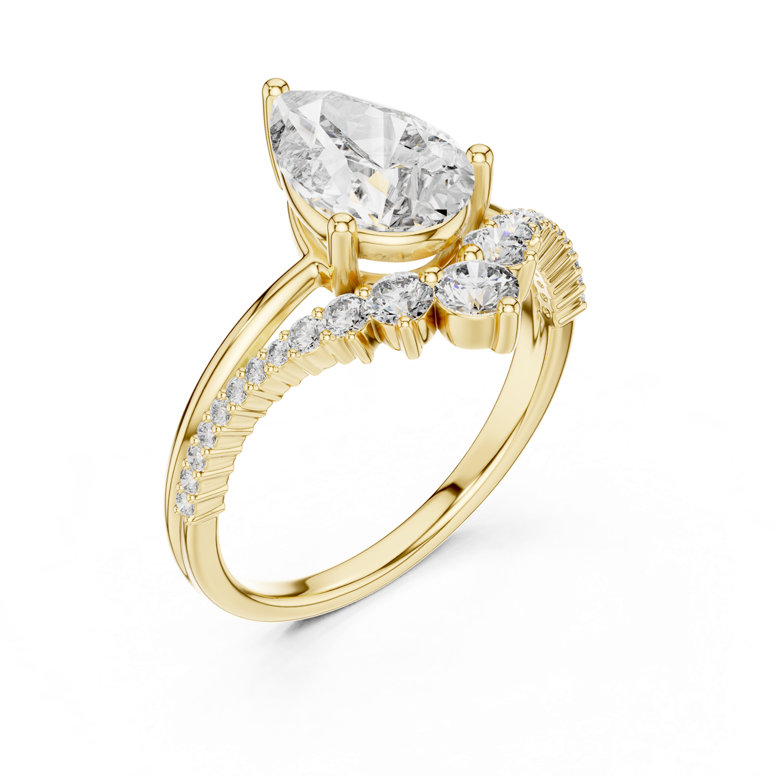 Gold Ring DDLR-059, Yellow Gold, view 2