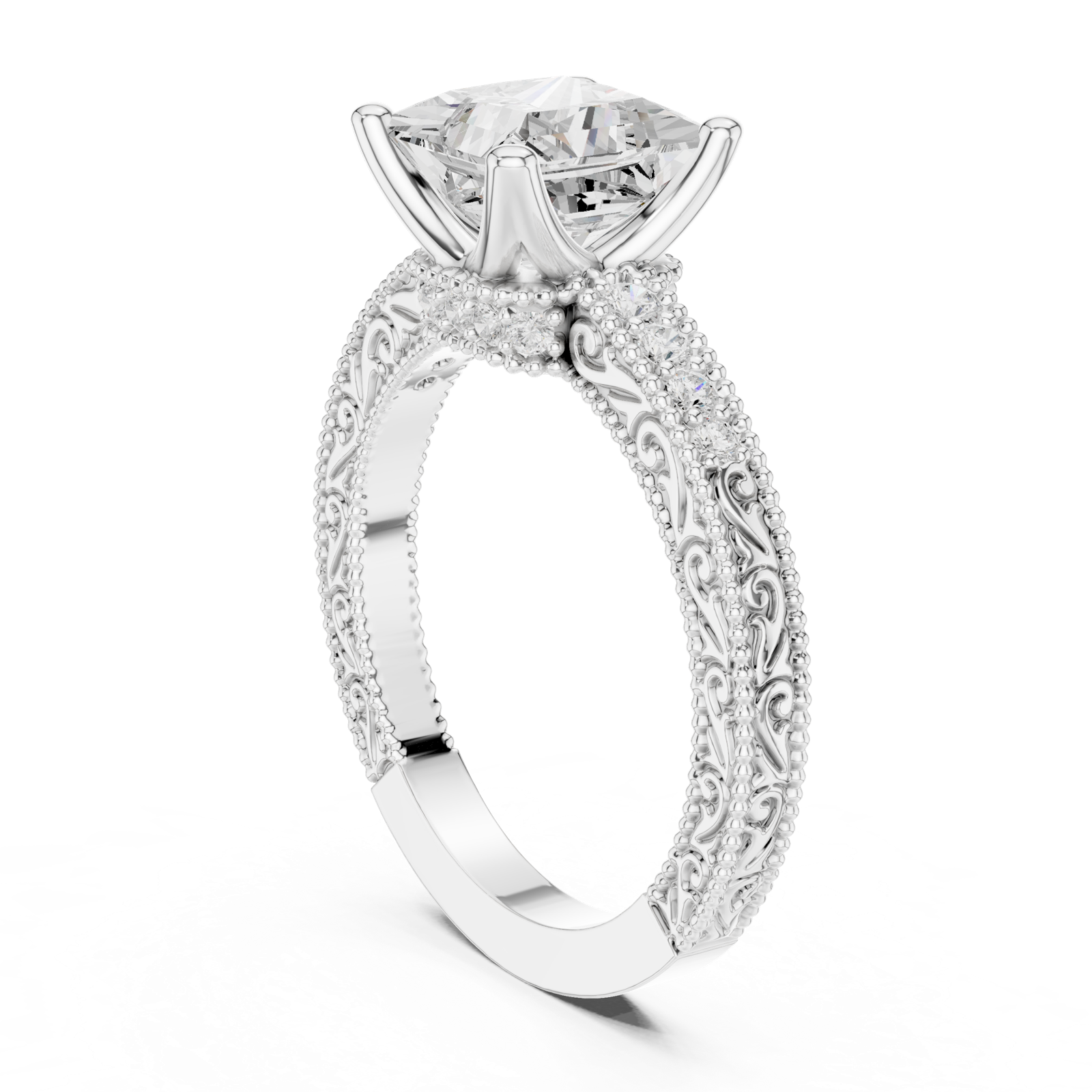 Gold Ring DDLR-980, White Gold, view 1