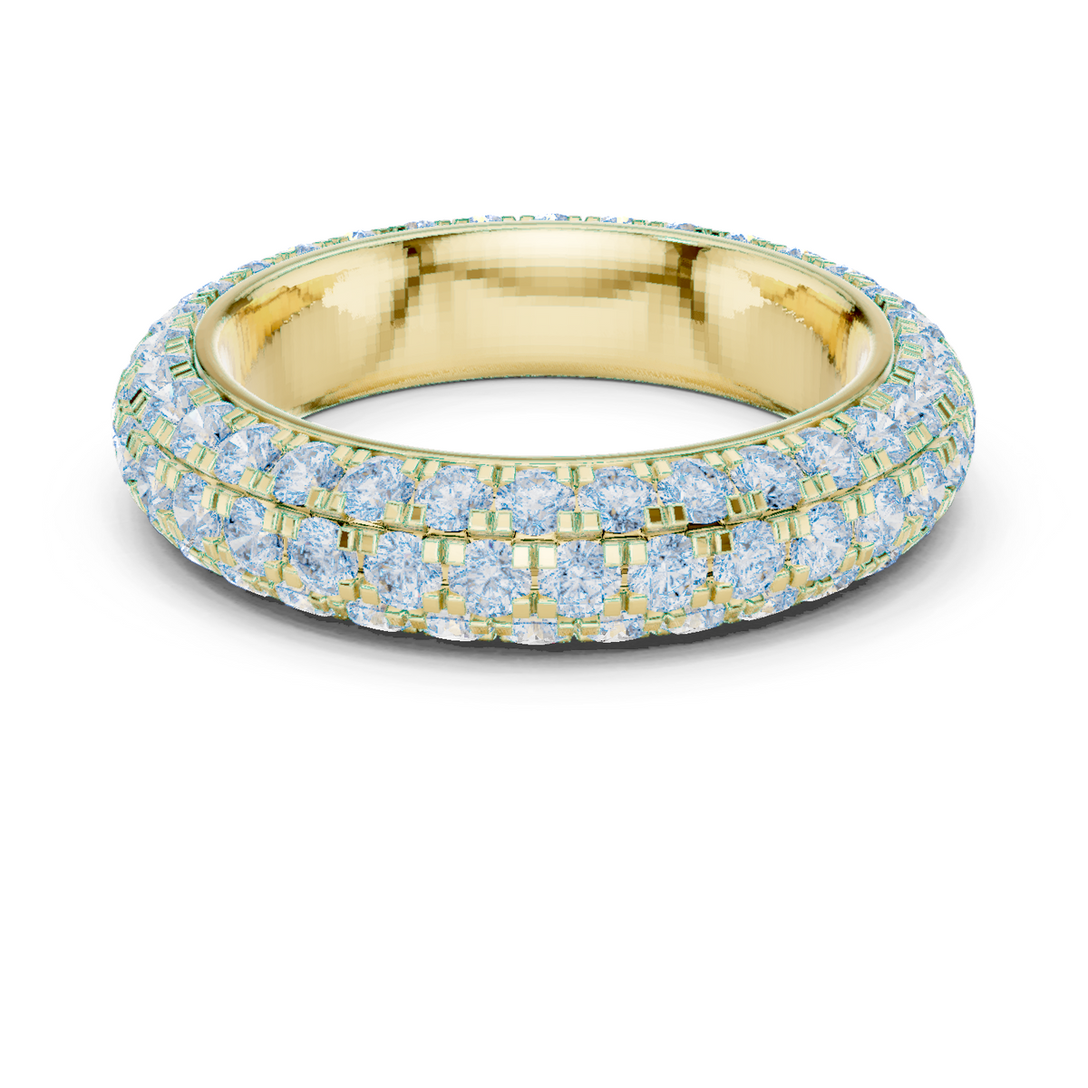 14K Solid Gold Lab Diamond Eternity Ring, Yellow Gold