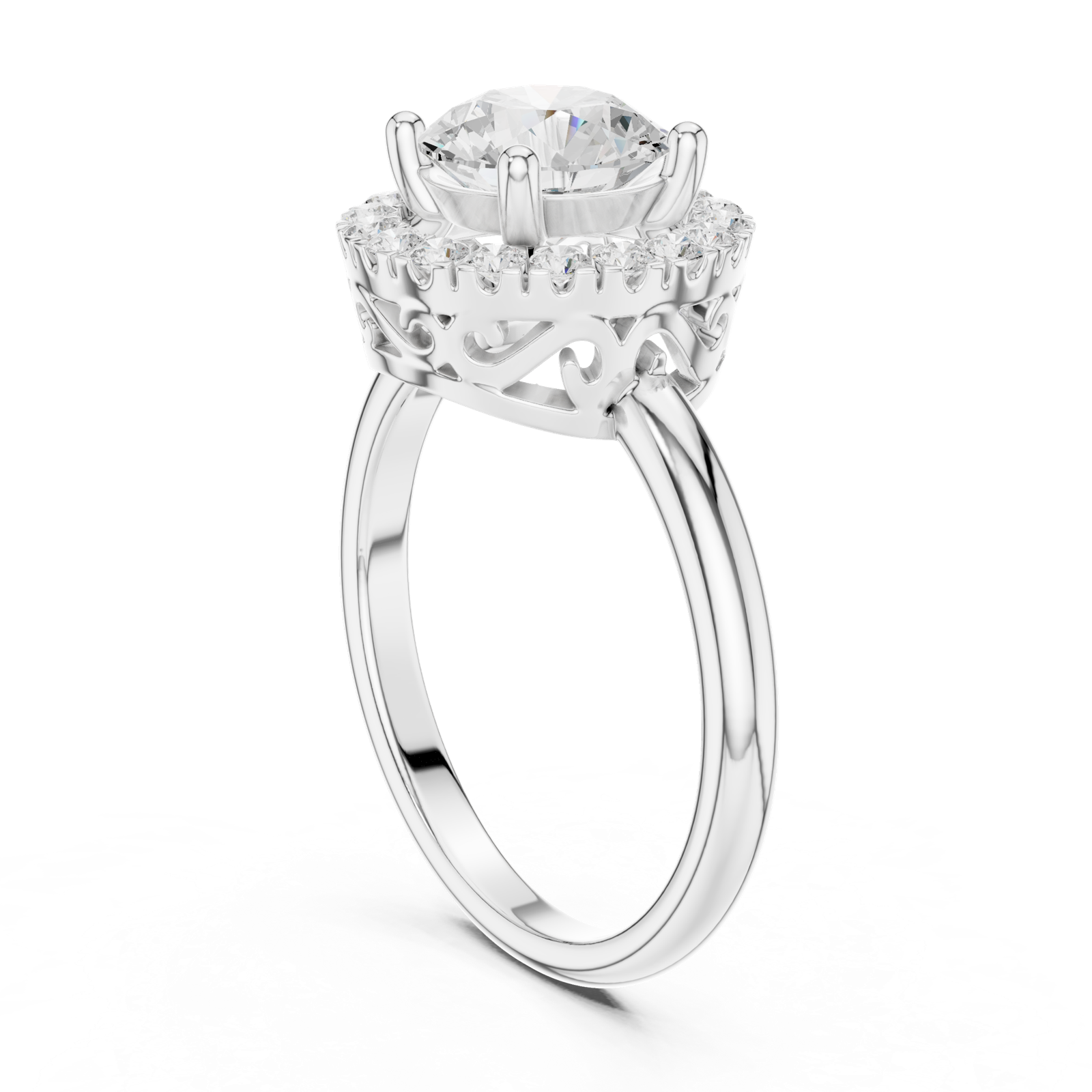 Gold Ring DDLR-687, White Gold, view 1
