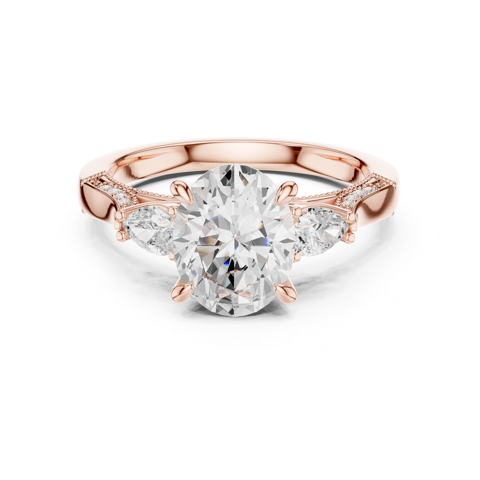 Gold Ring DDLR-1042, Rose Gold, view 4