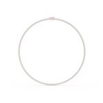 14K Solid Gold Lab Diamond Tennis Necklace, Rose Gold