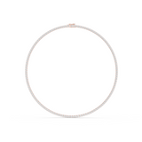 14K Solid Gold Lab Diamond Tennis Necklace, Rose Gold