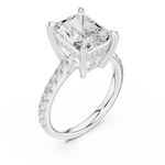 Gold Ring DDLR-250, Radiant center stone, White Gold, view 2