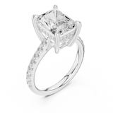 Gold Ring DDLR-250, Radiant center stone, White Gold, view 2