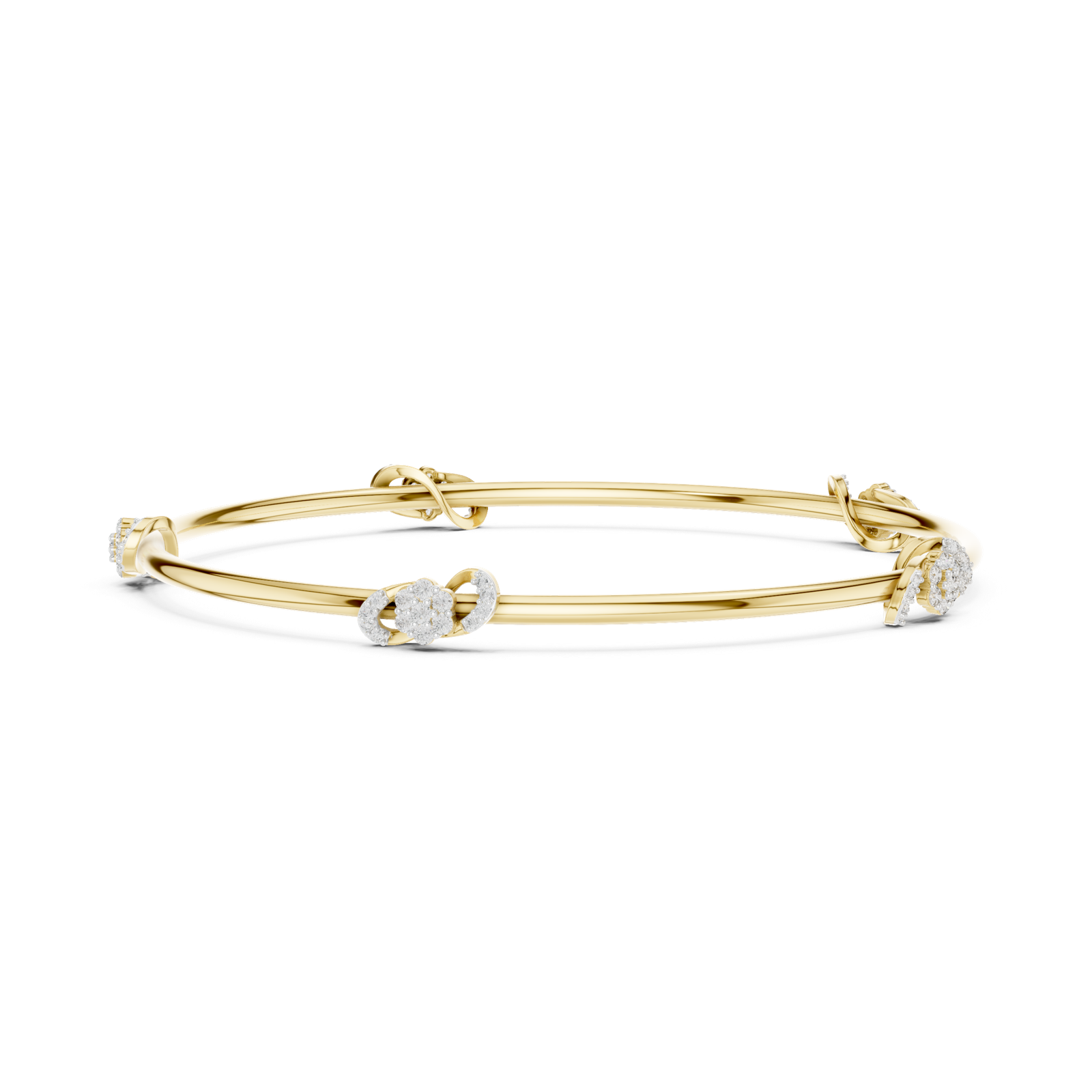 14K Solid Gold Lab Diamond Bracelet, Yellow Gold, view 3