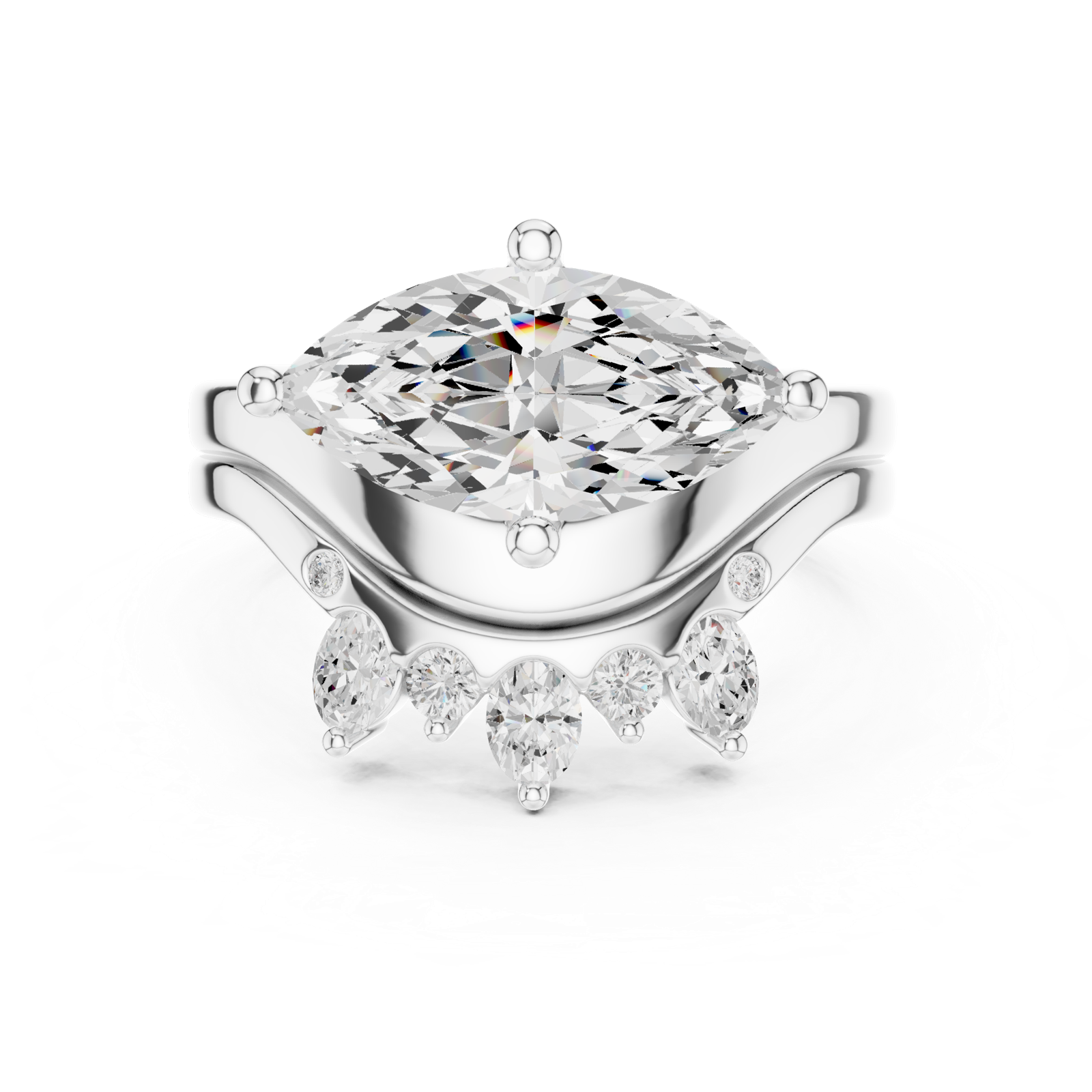 Gold Ring DDLR-444, White Gold, view 4