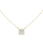 Gold Jewelry DDPO-007, Princess center stone, Yellow Gold, view 4
