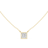 Gold Jewelry DDPO-007, Princess center stone, Yellow Gold, view 4