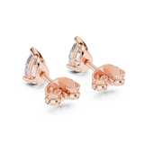 Gold Earrings GER-0359, Rose Gold, view 3
