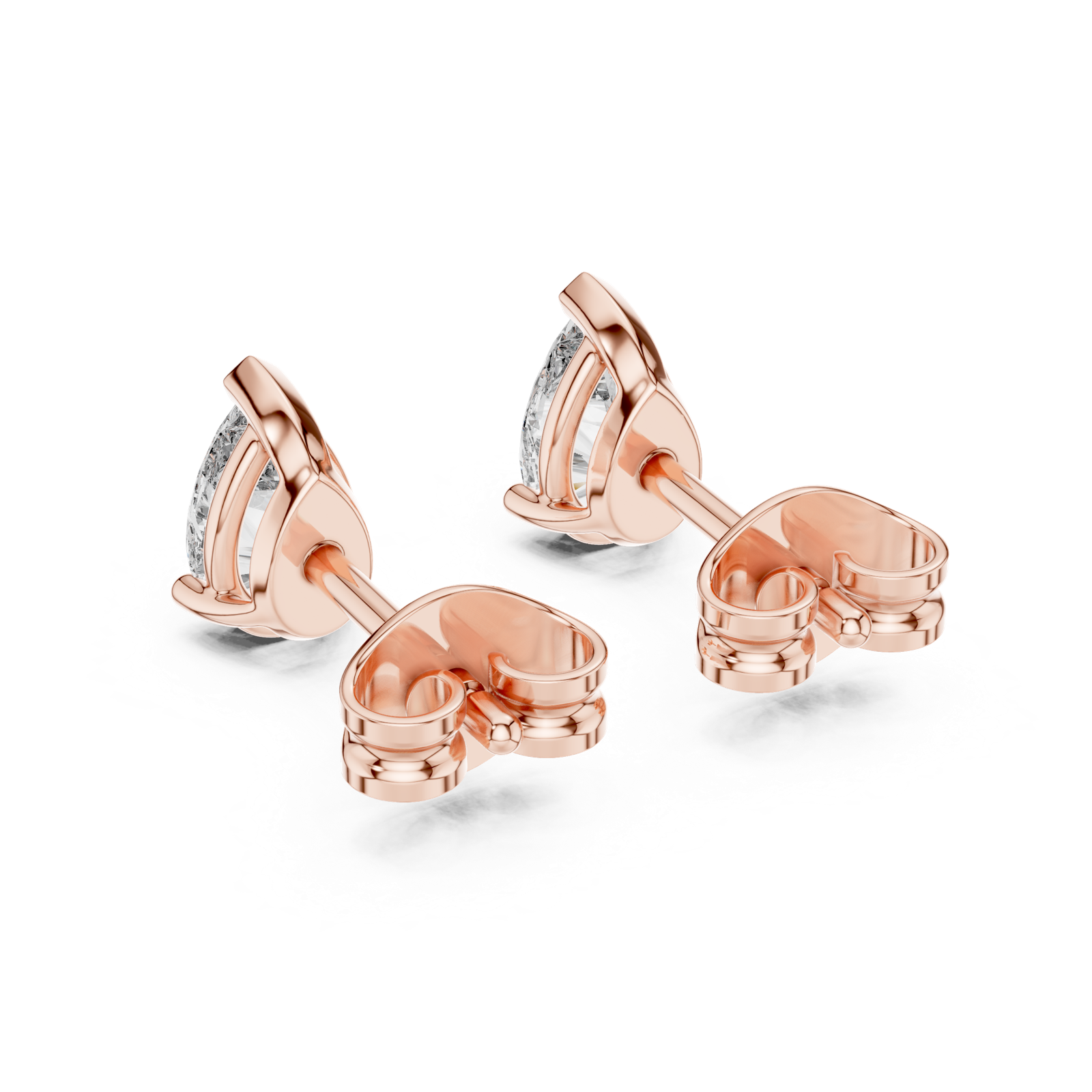 Gold Earrings GER-0359, Rose Gold, view 3