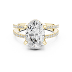 Gold Jewelry L36-13, Oval center stone, Yellow Gold, view 4